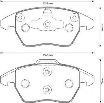 CITROEN Торм.колодки передн.C4 Grand Picasso 06-, Peugeot 207,307, 308 08- JURID 573134J