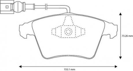 VW Тормозные колодки передн.T5 1.9/2.5TDI 03- (с датч.) JURID 573159J