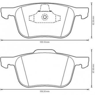 FORD Тормозные колодки передн.C-Max,Focus II,III,Kuga I,II Mazda 3,5,Volvo 03- JURID 573209J