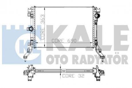 KALE RENAULT Радиатор охлаждения Laguna III,Latitude 2.0 16V/2.0dCi 07- KALE OTO RADYATOR 273800 (фото 1)