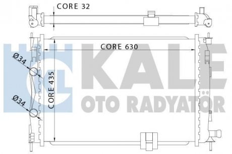 KALE NISSAN Радиатор охлаждения Qashqai 2.0dCi 07- KALE OTO RADYATOR 342060 (фото 1)