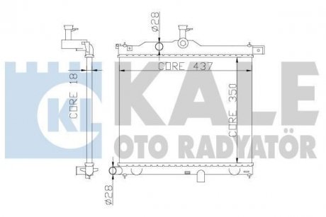 KALE HYUNDAI Радиатор охлаждения i10 1.1/1.1CRDi 08- KALE OTO RADYATOR 358300 (фото 1)