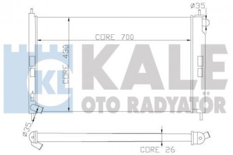 KALE MITSUBISHI Радиатор охлаждения ASX,Lancer VIII,Outlander II,Citroen,Peugeot 1.8 DI-D/3.0 KALE OTO RADYATOR 362100