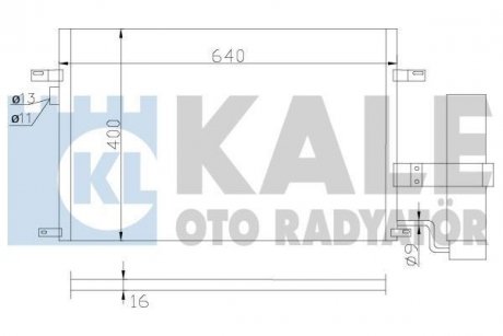 Радиатор кондиционера Chevrolet Lacetti, Nubira - Daewoo Lacetti, Nubira Condenser KALE OTO RADYATOR 377100 (фото 1)