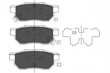 Колодки тормозные задние Civic -01/Jazz 02- KAVO KBP-2007