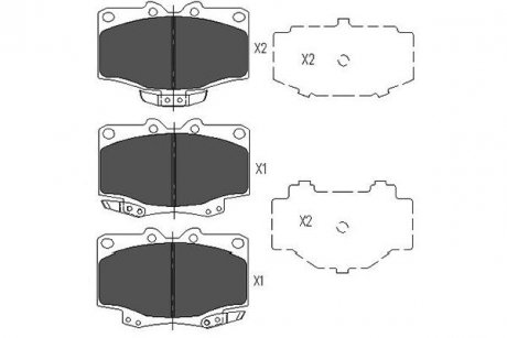 PARTS TOYOTA Гальмівні колодки Hilux,4-Runner KAVO KBP-9048