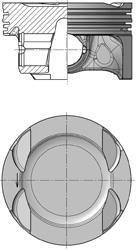 Поршень комплект BMW N63B44 X5 E70, 550i F10, 750i F01 89,00 11- KOLBENSCHMIDT 40631600 (фото 1)