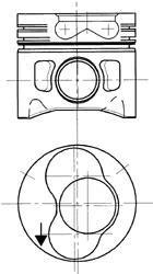 Поршень VW 79,76 +0.25 1-2 цмліндри KOLBENSCHMIDT 94427710