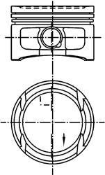 Поршень комплект VAG Polo,Fabia 1,2 01-07 KOLBENSCHMIDT 99909600 (фото 1)