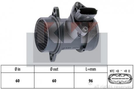 Расходомер воздуха, 1.3MJTD 05- KW 491 158