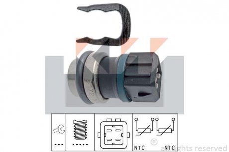 Датчик температури води (чорний) 1.9-2.4D (4 конт.) KW 530 172