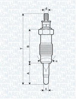 Свеча накала FORD, HONDA,ISUZU,IVECO [] MAGNETI MARELLI 062580704304