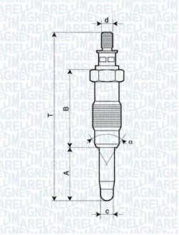 Свеча накаливания MAGNETI MARELLI 062583003304