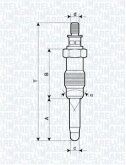 Свеча накала MERCEDES, LANCIA, HONDA, FORD [] MAGNETI MARELLI 062587001304