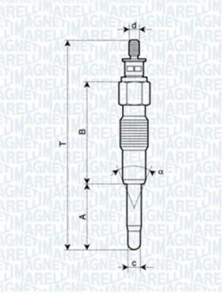 Свічка розжарювання MAGNETI MARELLI 062900040304 (фото 1)