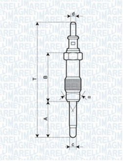 Свічка розжарювання MAGNETI MARELLI 062900046304 (фото 1)