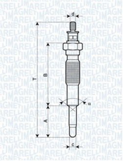 Свеча накаливания MAGNETI MARELLI 062900063304