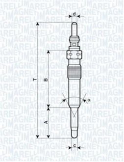 Свеча накала MAGNETI MARELLI 062900071304