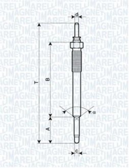 HYUNDAI Свеча накала Accent, Matrix, KIA Rio, 1,5CRDi 05-. MAGNETI MARELLI 062900074304 (фото 1)