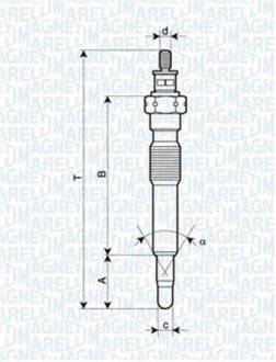 Свеча накаливания MAGNETI MARELLI 062900092304