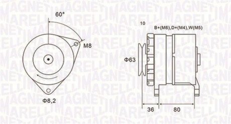 Генератор FORD FIESTA II -93 MAGNETI MARELLI 063735060010