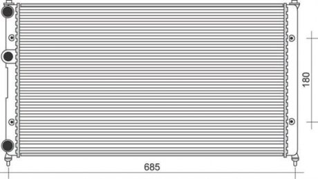 VW радіатор охолодження Caddy II 1.6/1.9D -04,Polo,Seat Ibiza,Inca,Cordoba 93- MAGNETI MARELLI 350213838000 (фото 1)