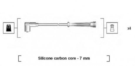 Комплект высоковольтных проводов CLIO/TбоковойO 1,2 96- [] MAGNETI MARELLI 941145350732