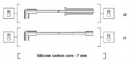 Комплект изолированных проводов для свечей зажигания MAGNETI MARELLI 941365070930