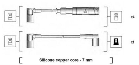 Высоковольтные провода MERCEDES 190 E 1,8/2,0 81- MAGNETI MARELLI MSK651