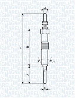 Свеча накала RENAULT Kangoo 1,5dCi 09-, DACIA Logan 1,5dCi 10-, NISSAN MAGNETI MARELLI UY18A (фото 1)