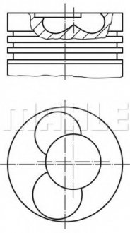 Поршень с кольцами, 1.9TDI, 79.51mm STD (1,2 сyl.) MAHLE / KNECHT 030 86 00