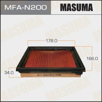 Фільтр повітряний NISSAN/ SKYLINE/ V36 06- з просоченням маслом (MFA-N200) MASUMA MFAN200