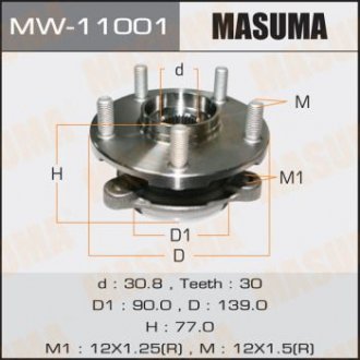 Ступиця колеса переднього у зборі з підшипником Toyota Auris (06-15), Avensis (08-15), Corolla (06-13), RAV 4 (05-) MASUMA MW11001 (фото 1)