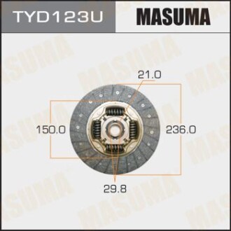 Диск сцепления 236*150*21*29.8 Toyota Camry RAV4 MASUMA TYD123U