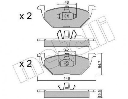 Комплект гальмівних колодок Metelli 22-0211-1