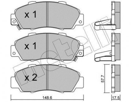 Комплект гальмівних колодок Metelli 22-0298-0