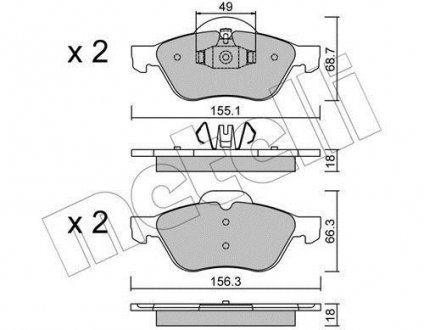 Комплект гальмівних колодок Metelli 22-0335-1