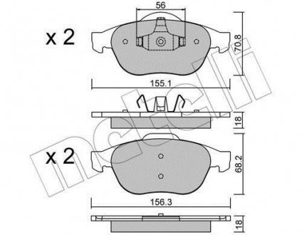 Комплект тормозных колодок Metelli 22-0336-1