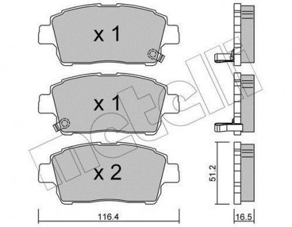 Комплект гальмівних колодок Metelli 22-0423-0