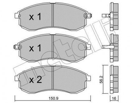 Комплект гальмівних колодок (дискових) Metelli 22-0482-0 (фото 1)