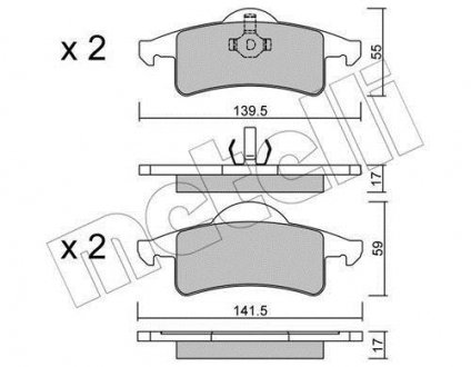 Комплект гальмівних колодок Metelli 22-0526-0