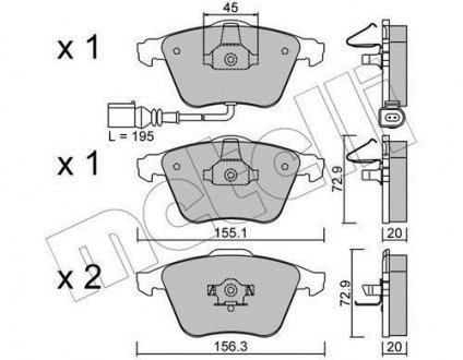 Комплект тормозных колодок (дисковых).) Metelli 22-0549-2