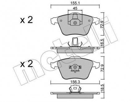 Комплект гальмівних колодок Metelli 22-0549-3