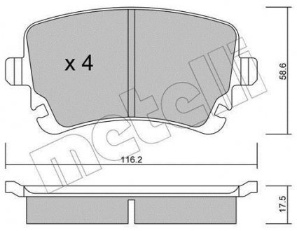 Комплект гальмівних колодок Metelli 22-0554-2