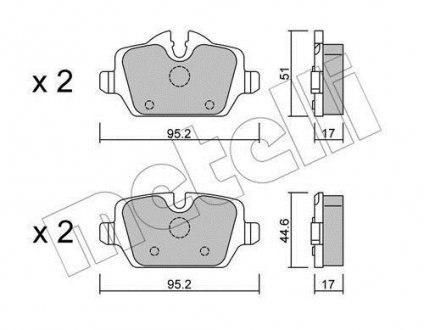 Комплект гальмівних колодок Metelli 22-0641-0