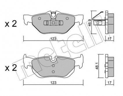 Комплект гальмівних колодок Metelli 22-0642-0