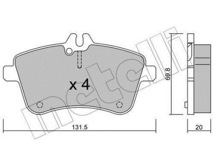 Комплект тормозных колодок Metelli 22-0647-0