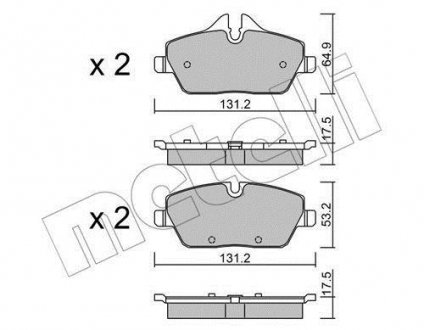 Комплект гальмівних колодок Metelli 22-0664-0