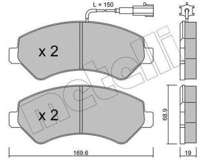 Комплект гальмівних колодок Metelli 22-0709-1