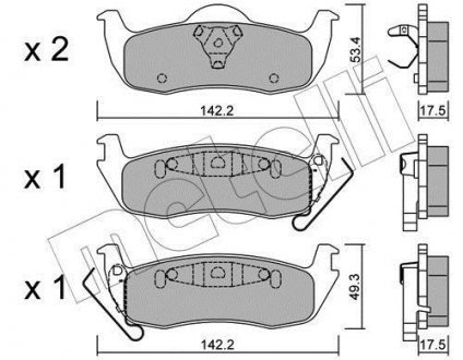 Комплект гальмівних колодок Metelli 22-0720-0